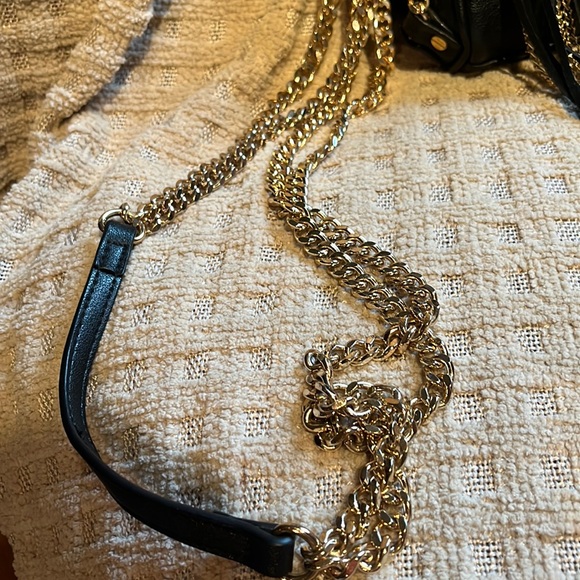 Bebe black leather with a Gold and leather fringe back - Picture 7 of 9